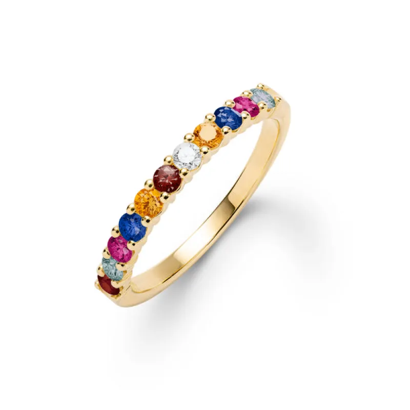 Personalized Rosecliff Birthstone Stackable Ring in 14k Gold sold by Haverhill