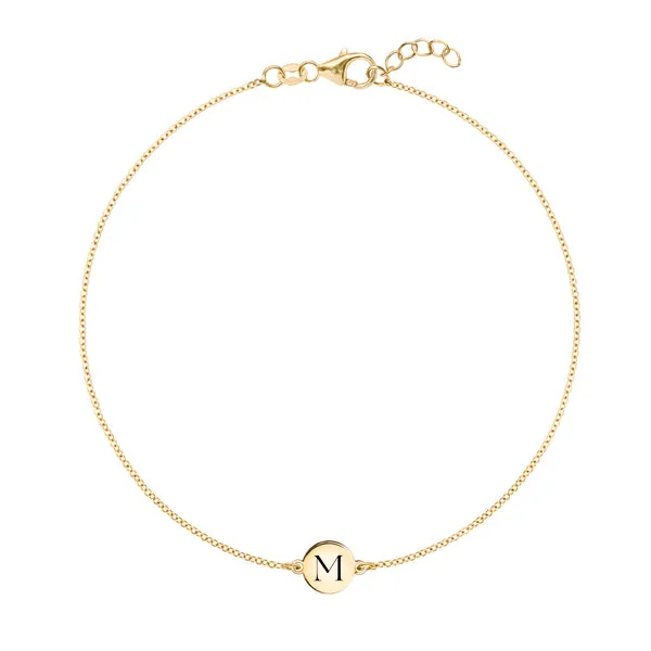 Personalized 1 Letter Bracelet in 14k Gold sold by Haverhill