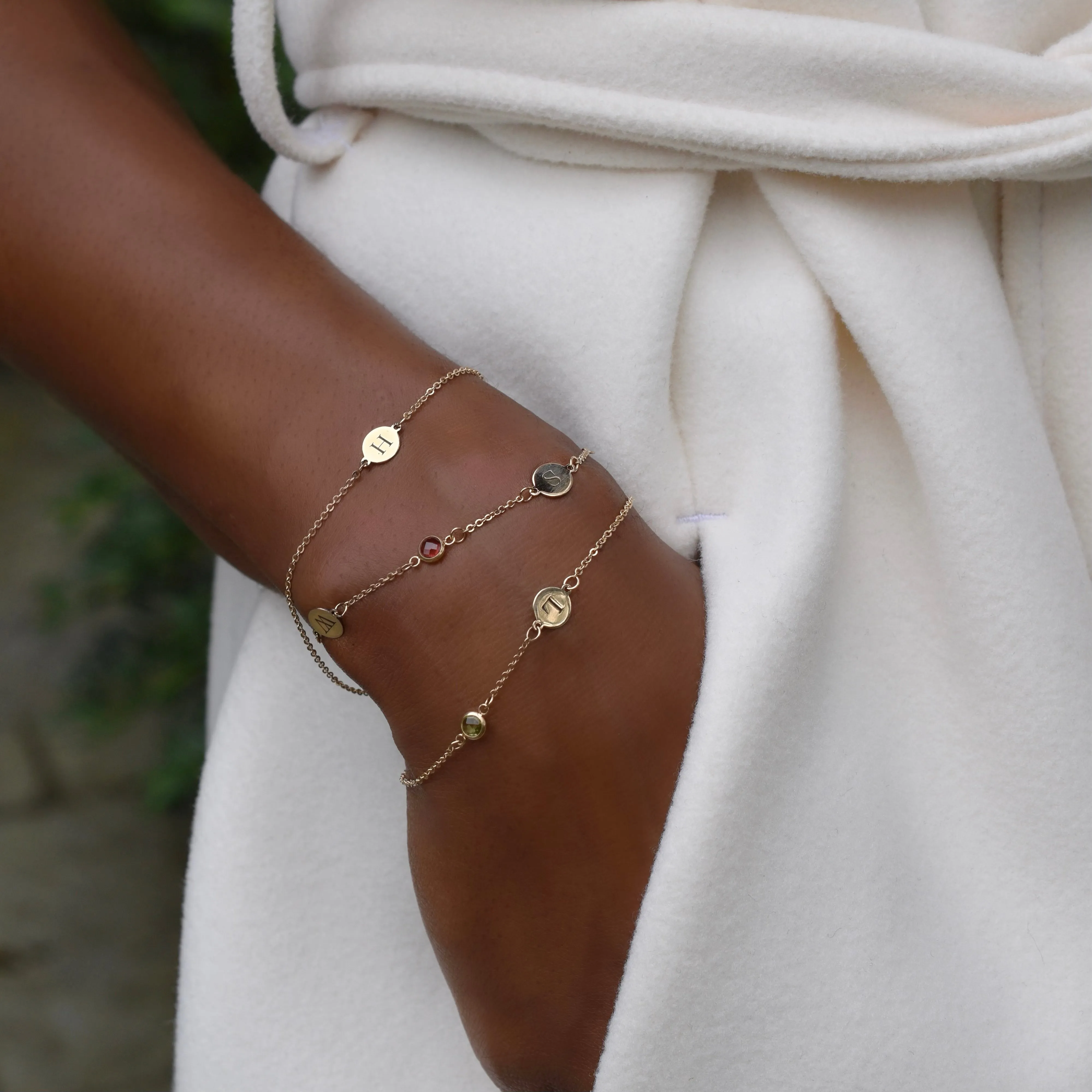Personalized 1 Letter Bracelet in 14k Gold sold by Haverhill product image thumbnail 3