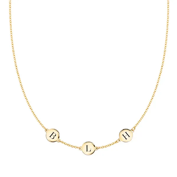 Personalized 3 Letter Necklace in 14k Gold (Single Spacing) sold by Haverhill