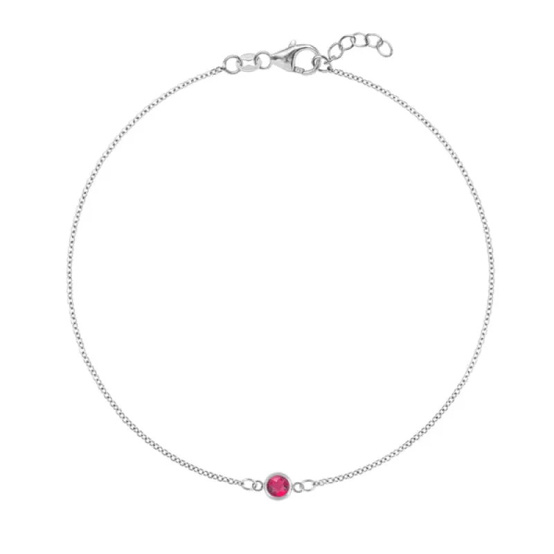 Personalized Classic 1 Birthstone Bracelet in 14k Gold sold by Haverhill