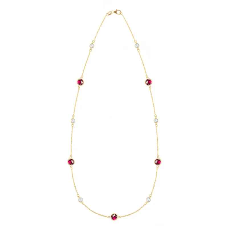 Personalized Bayberry Grand & Classic 11 Stone Necklace in 14k Gold sold by Haverhill