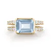 Personalized Warren Horizontal Birthstone Ring with Accent Stones in 14k Gold sold by Haverhill