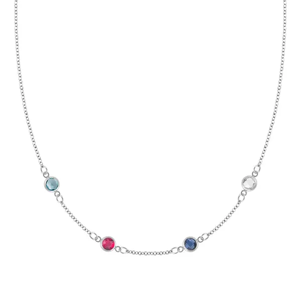 Personalized Classic 4 Birthstone Necklace in 14k Gold sold by Haverhill