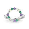 Personalized Rosecliff Circle Birthstone Ring in 14k Gold sold by Haverhill