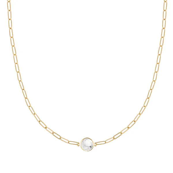 Personalized Grand 1 Birthstone Adelaide Mini Necklace in 14k Gold sold by Haverhill