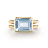 Personalized Warren Horizontal Birthstone Ring in 14k Gold sold by Haverhill