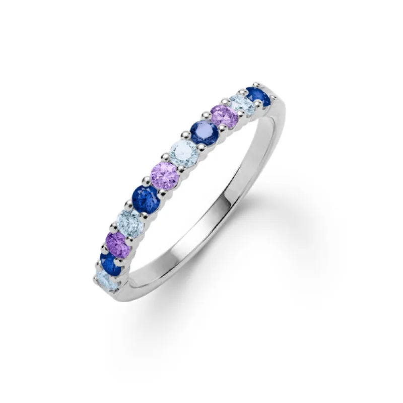 Personalized Rosecliff Birthstone Stackable Ring in 14k Gold sold by Haverhill