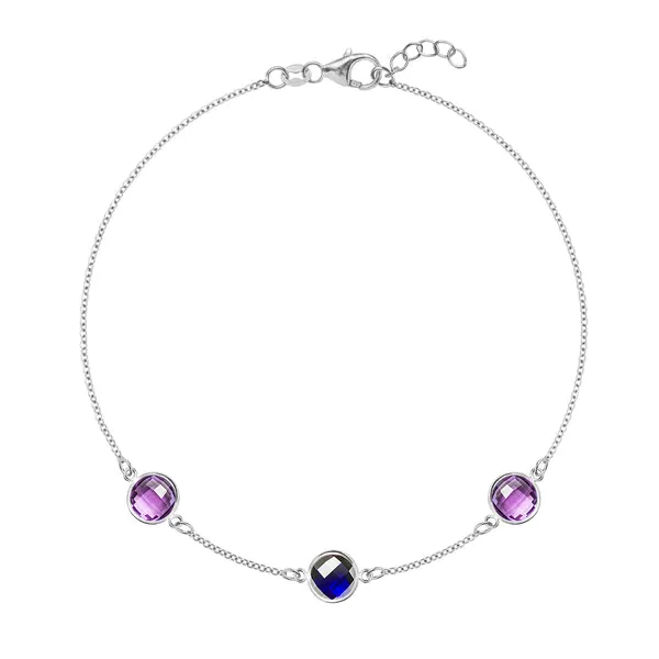 Personalized Grand 3 Birthstone Bracelet in 14k Gold sold by Haverhill