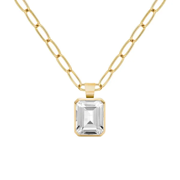 Warren White Topaz Pendant in 14k Gold (April) sold by Haverhill