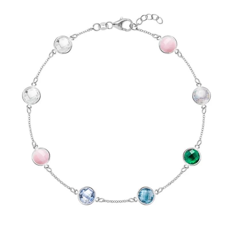 Personalized Grand 8 Birthstone Bracelet in 14k Gold sold by Haverhill