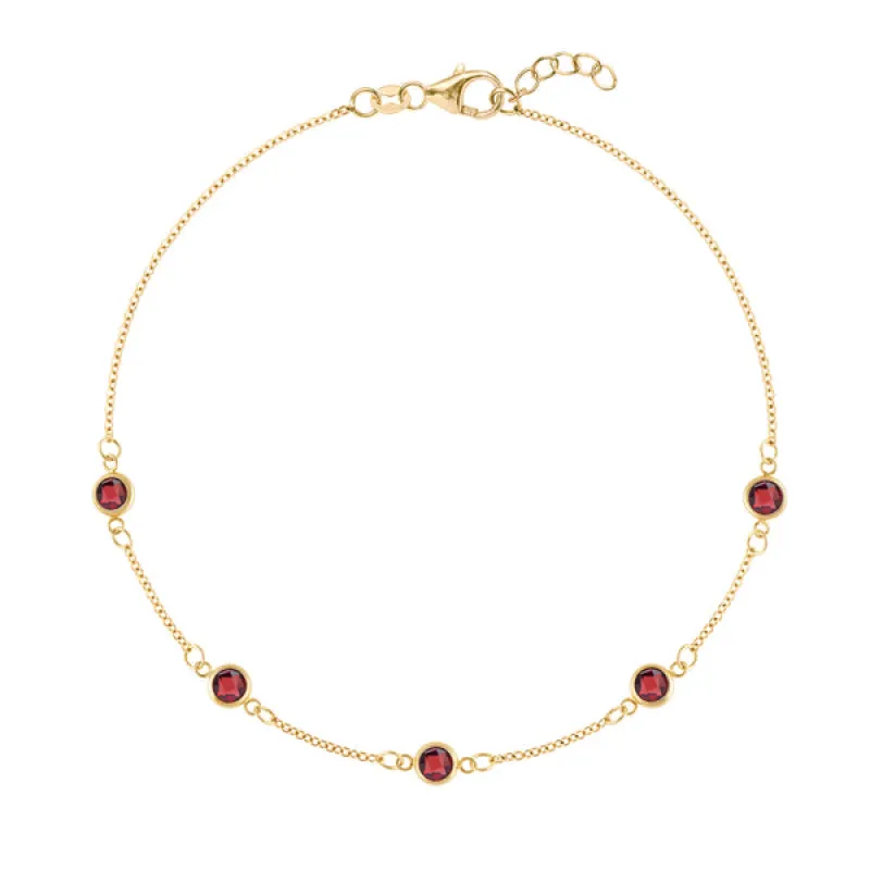 Personalized Classic 5 Birthstone Bracelet in 14k Gold sold by Haverhill