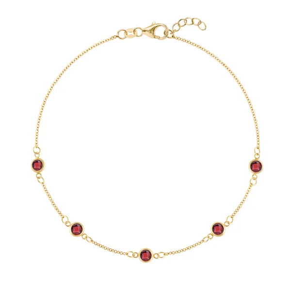 Personalized Classic 5 Birthstone Bracelet in 14k Gold sold by Haverhill