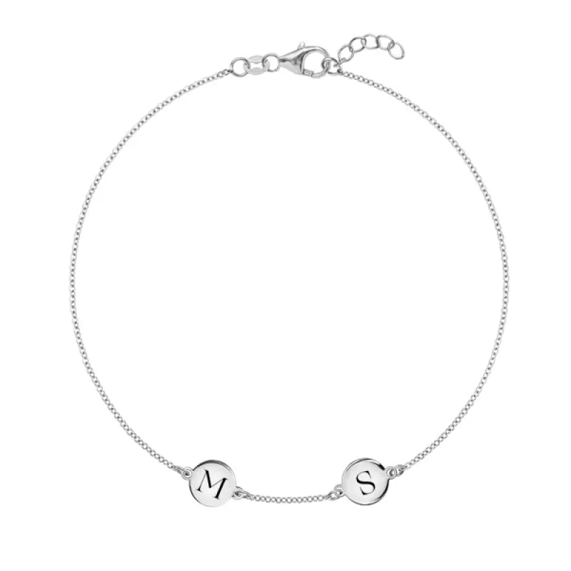Personalized 2 Letter Bracelet in 14k Gold sold by Haverhill