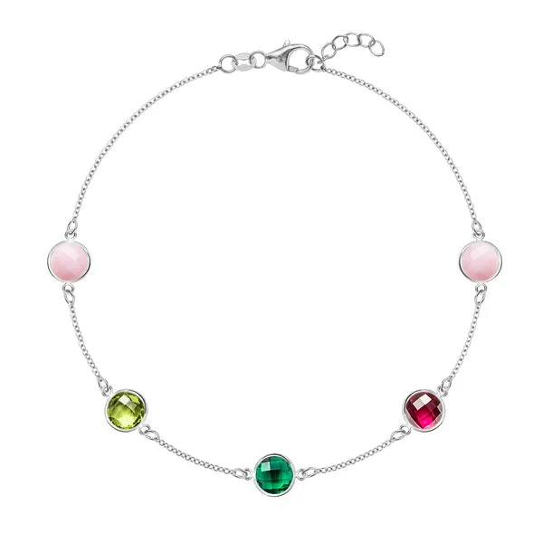 Personalized Grand 5 Birthstone Bracelet in 14k Gold sold by Haverhill