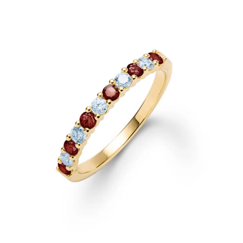 Personalized Rosecliff Birthstone Stackable Ring in 14k Gold sold by Haverhill