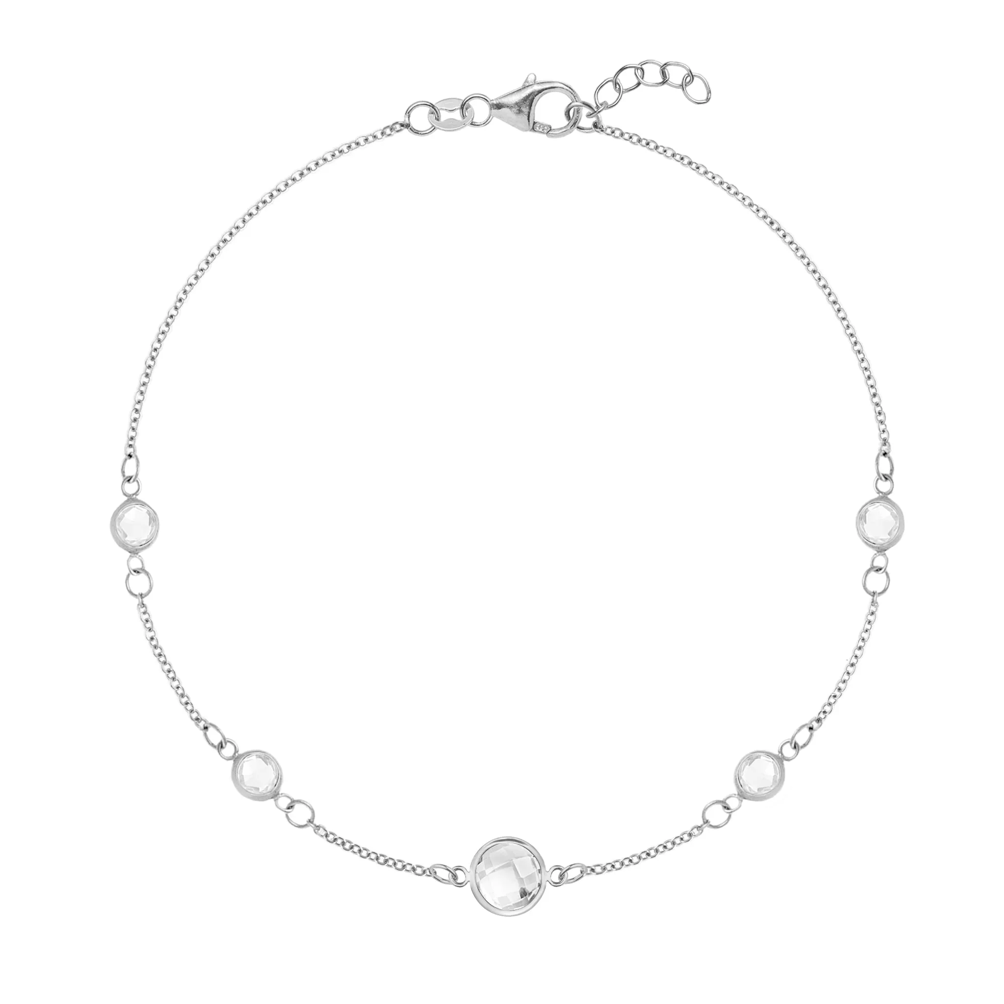 Personalized 1 Grand & 4 Classic Birthstone Bracelet in 14k Gold sold by Haverhill product image thumbnail 5
