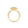Personalized Warren Horizontal Birthstone Ring with Accent Stones in 14k Gold sold by Haverhill