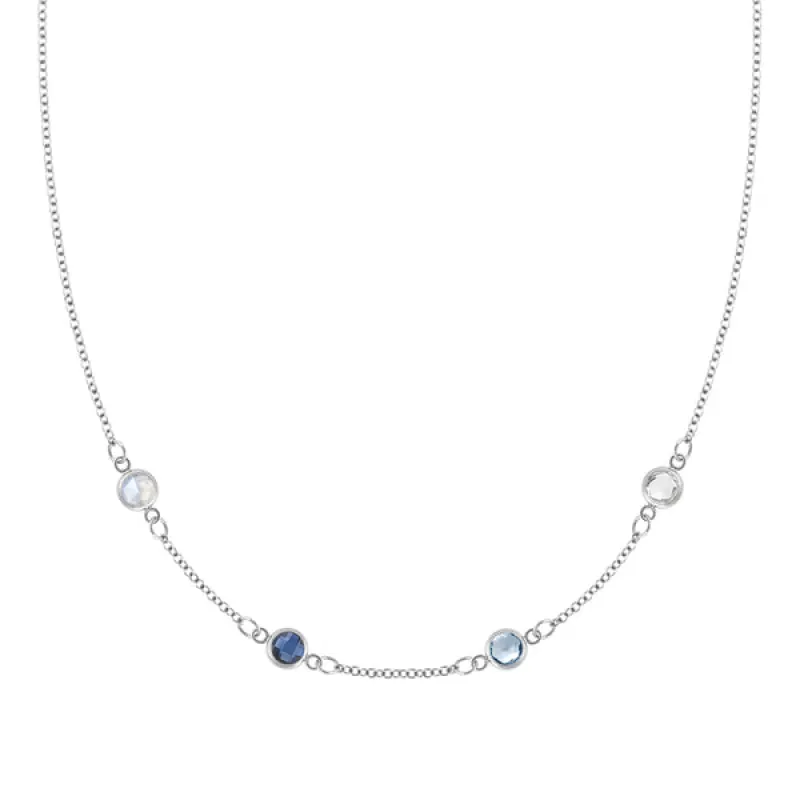 Personalized Classic 4 Birthstone Necklace in 14k Gold sold by Haverhill