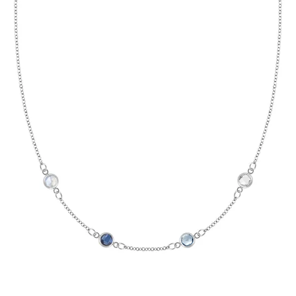 Personalized Classic 4 Birthstone Necklace in 14k Gold sold by Haverhill