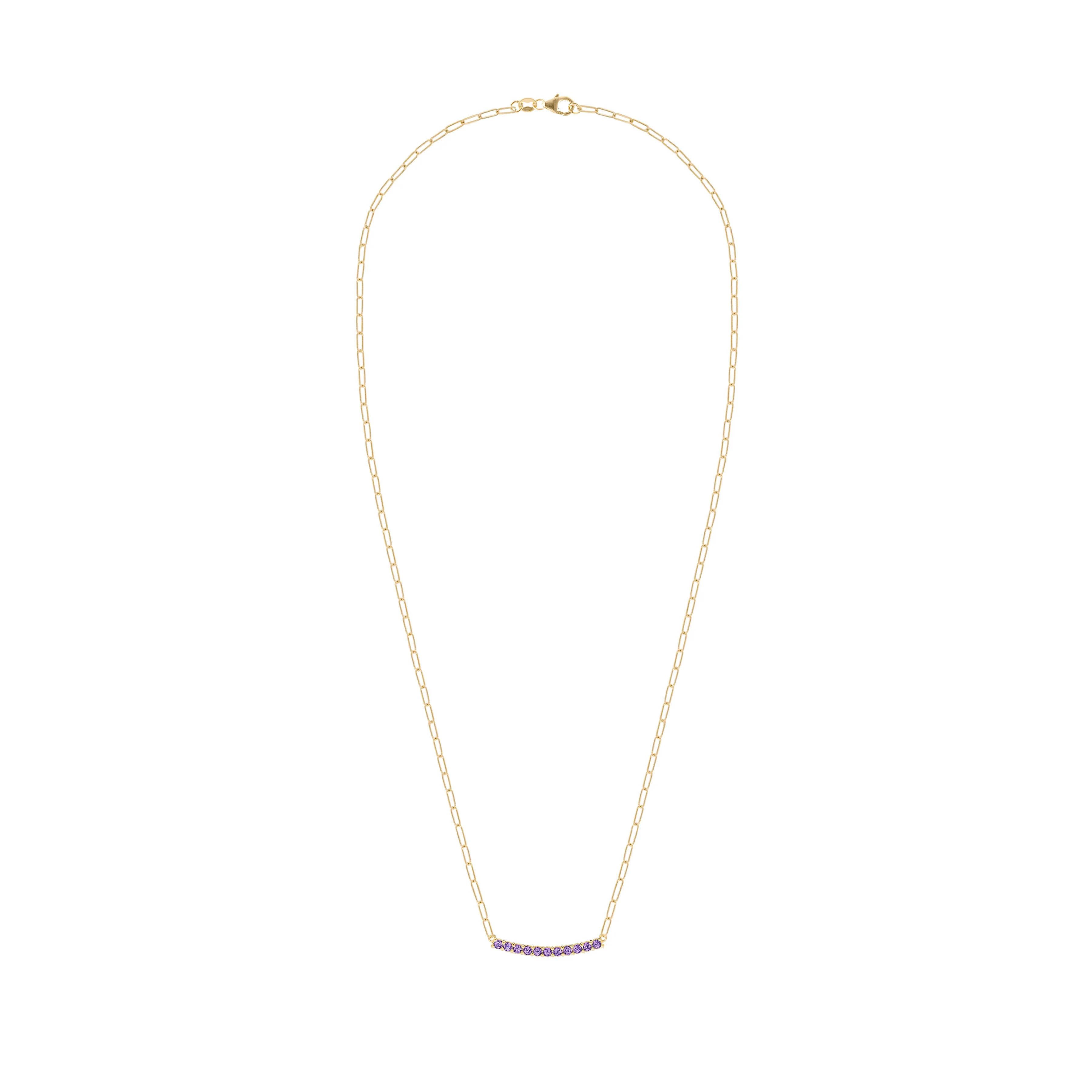 Rosecliff Amethyst Bar Adelaide Mini Necklace in 14k Gold (February) sold by Haverhill product image thumbnail 5