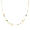 Personalized Classic 3 Letter & 3 Birthstone Necklace in 14k Gold (Single Spacing) sold by Haverhill
