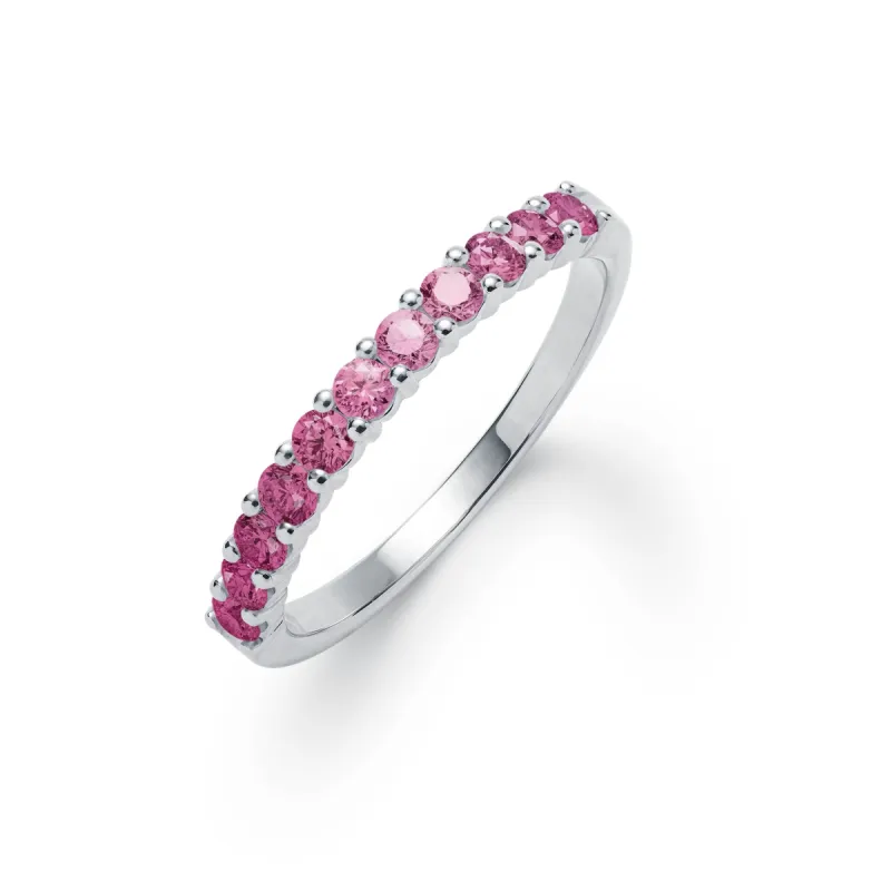 Rosecliff Pink Tourmaline Stackable Ring in 14k White Gold sold by Haverhill