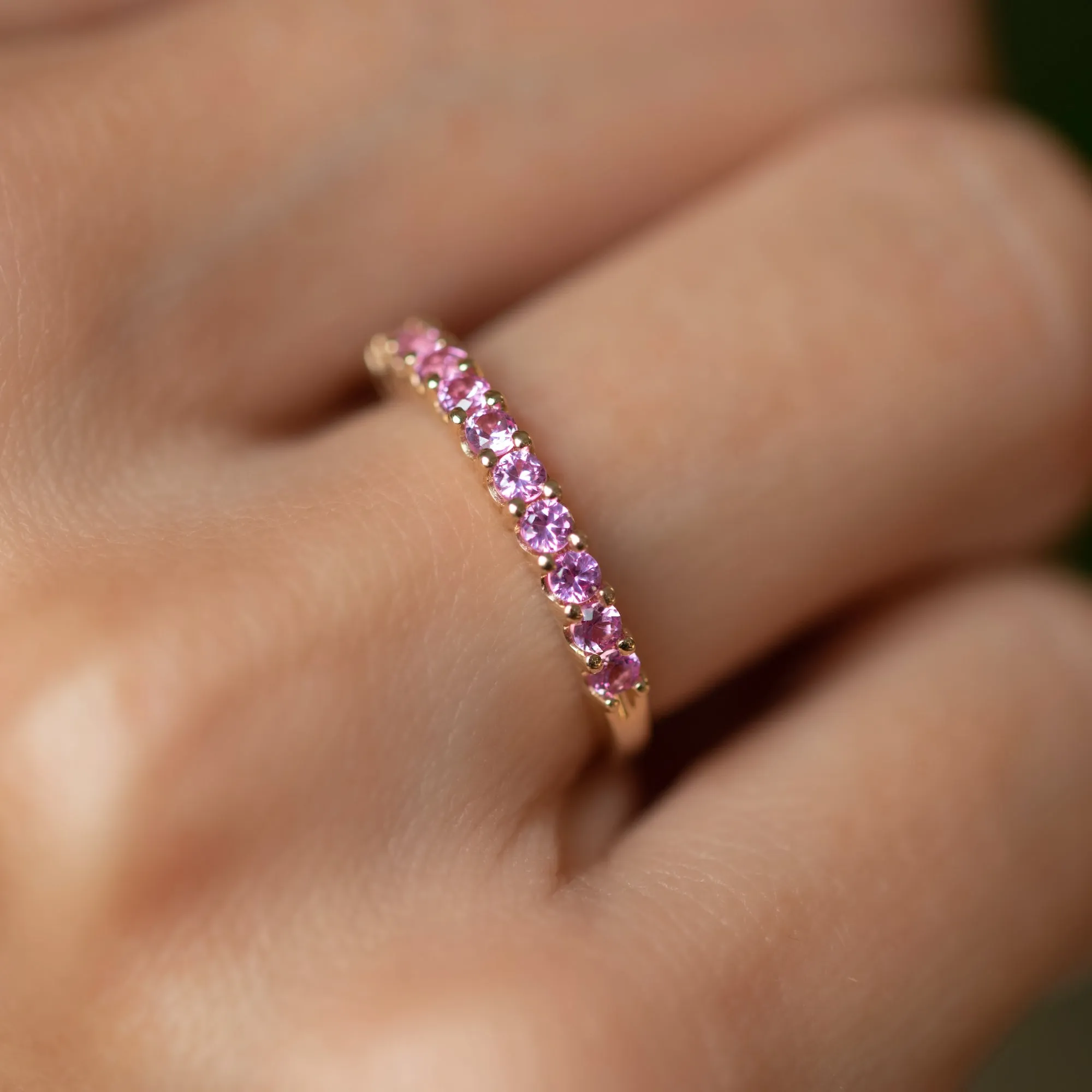 Rosecliff Pink Tourmaline Stackable Ring in 14k White Gold sold by Haverhill product image thumbnail 3