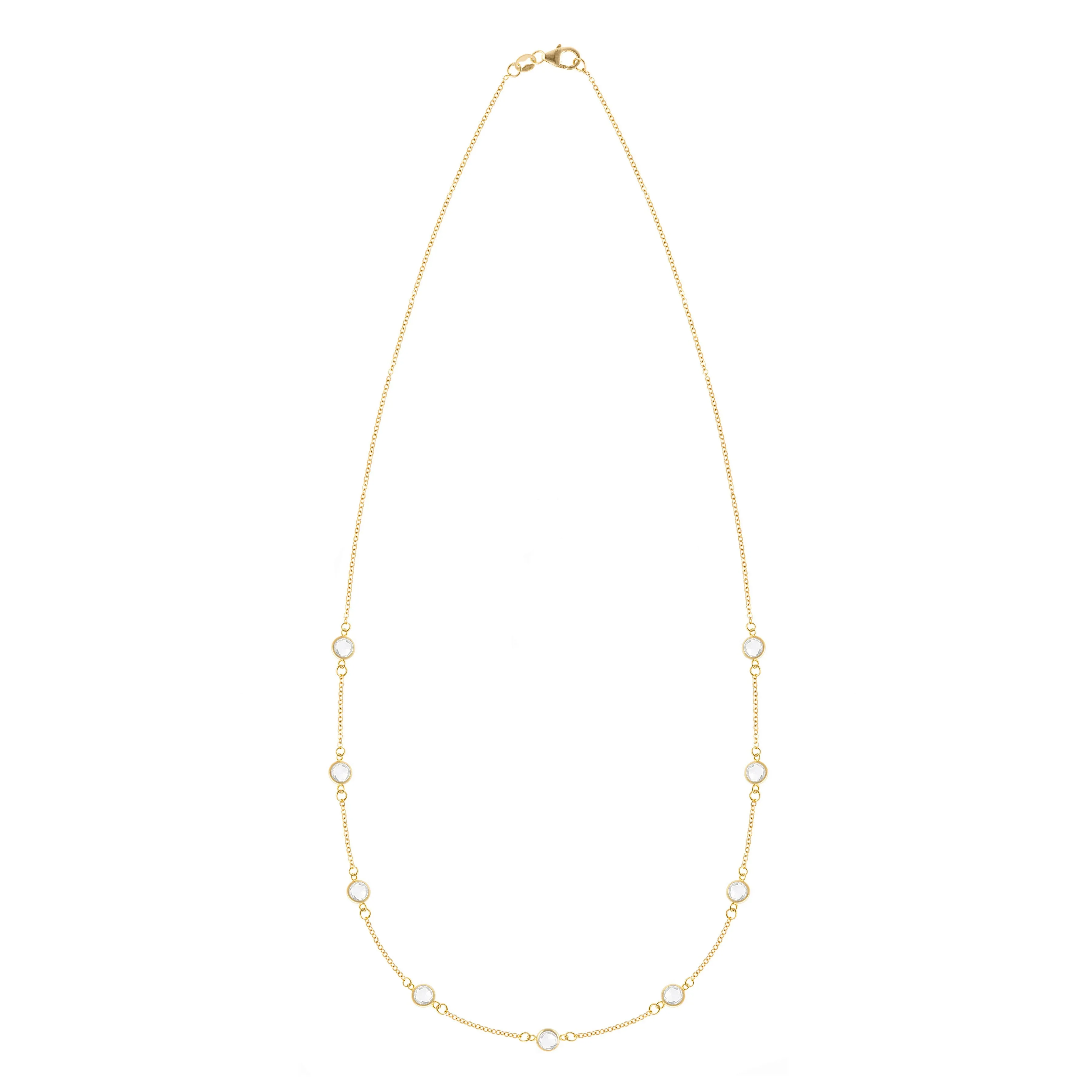 Personalized Classic 9 Birthstone Necklace in 14k Gold sold by Haverhill product image thumbnail 3