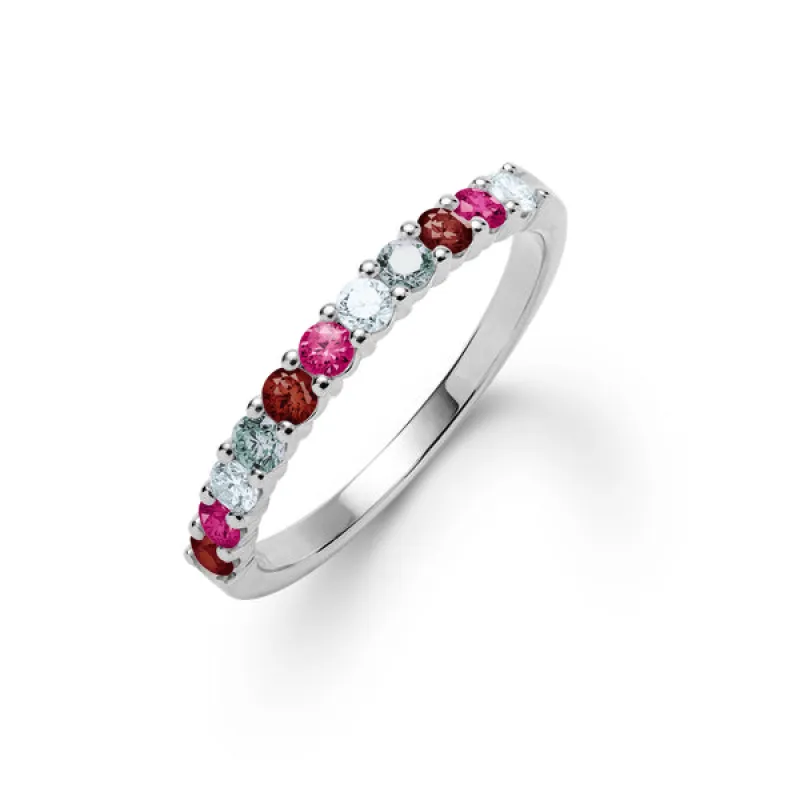 Personalized Rosecliff Birthstone Stackable Ring in 14k Gold sold by Haverhill