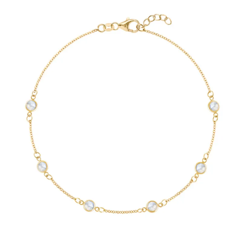 Personalized Classic 6 Birthstone Bracelet in 14k Gold sold by Haverhill