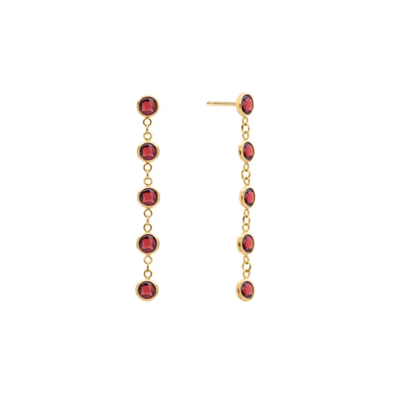 Personalized Classic 5 Birthstone Earrings in 14k Gold sold by Haverhill