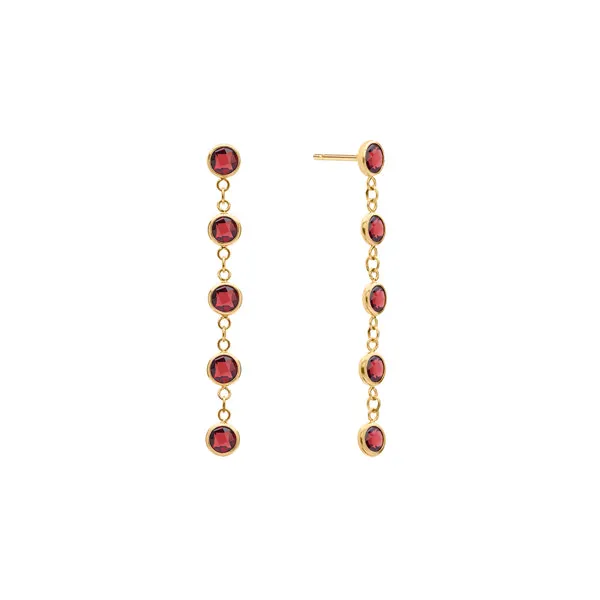 Personalized Classic 5 Birthstone Earrings in 14k Gold sold by Haverhill