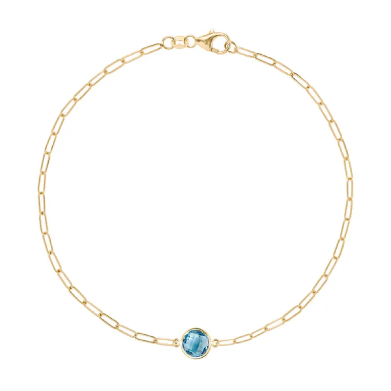 Personalized Grand 1 Birthstone Adelaide Mini Bracelet in 14k Gold sold by Haverhill