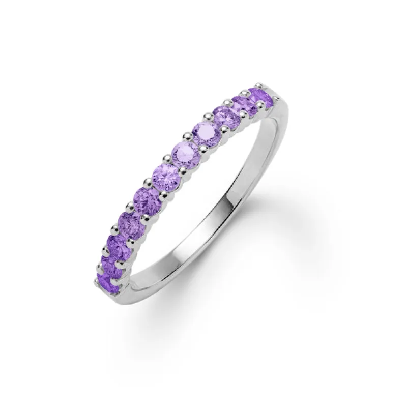 Personalized Rosecliff Birthstone Stackable Ring in 14k Gold sold by Haverhill