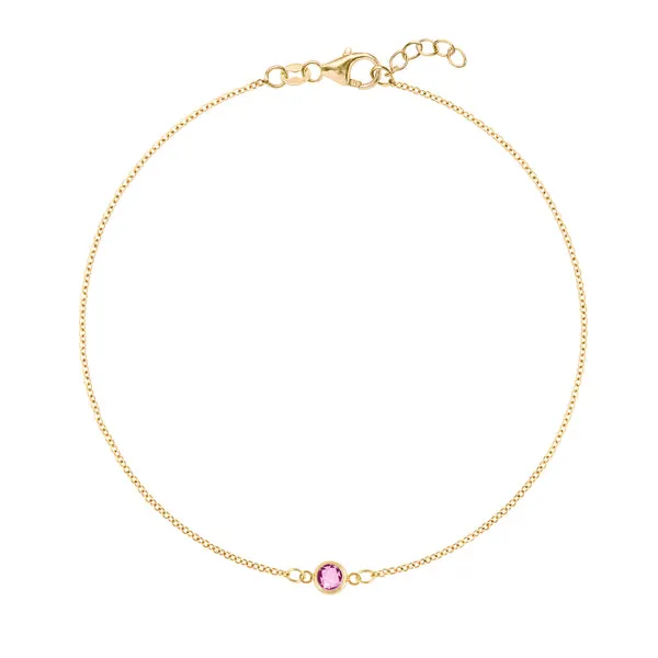 Personalized Classic 1 Birthstone Bracelet in 14k Gold sold by Haverhill