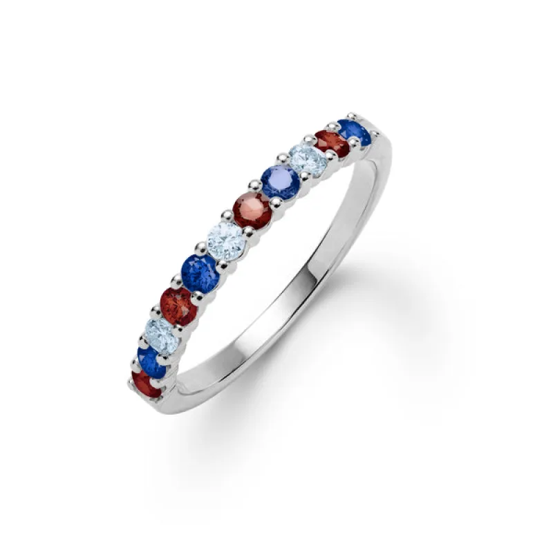Personalized Rosecliff Birthstone Stackable Ring in 14k Gold sold by Haverhill