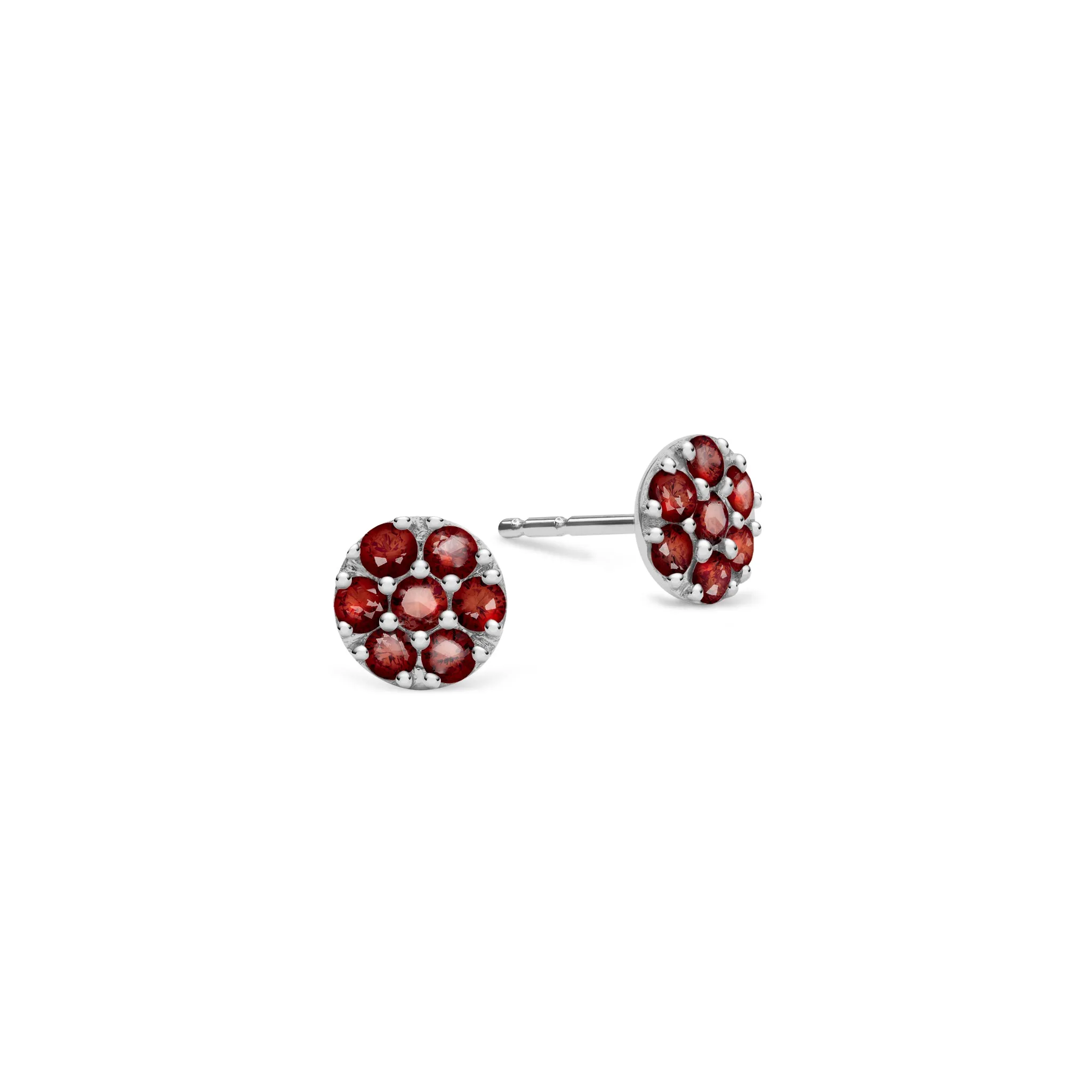 Rosecliff Garnet Mini Stud Earrings in Solid 14k Gold (January) sold by Haverhill product image thumbnail 5