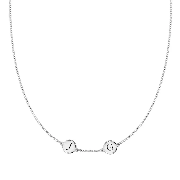 Personalized 2 Letter Necklace in 14k Gold (Single Spacing) sold by Haverhill