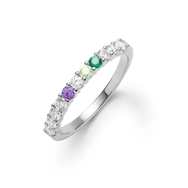 Personalized Rosecliff Birthstone Stackable Ring in 14k Gold sold by Haverhill