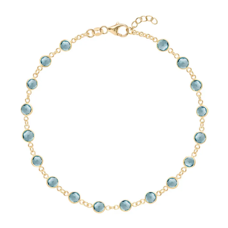 Personalized Newport Birthstone Bracelet in 14k Gold sold by Haverhill