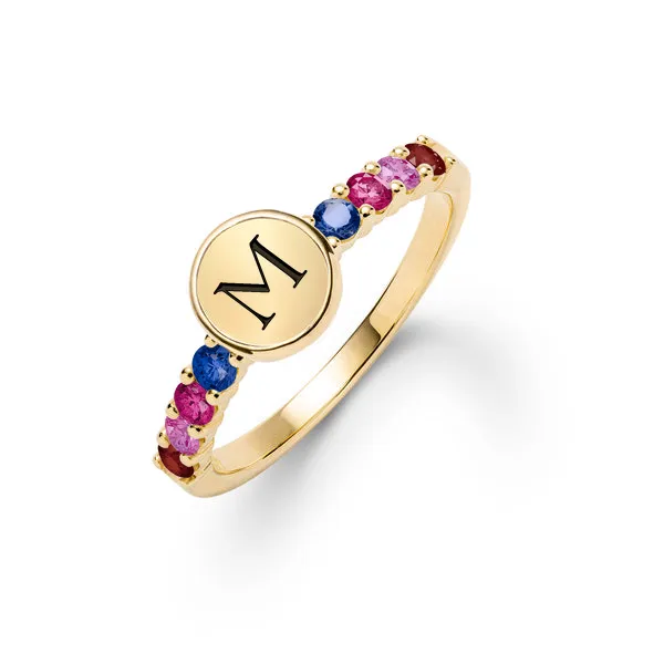 Personalized Rosecliff Letter Ring in 14k Gold sold by Haverhill