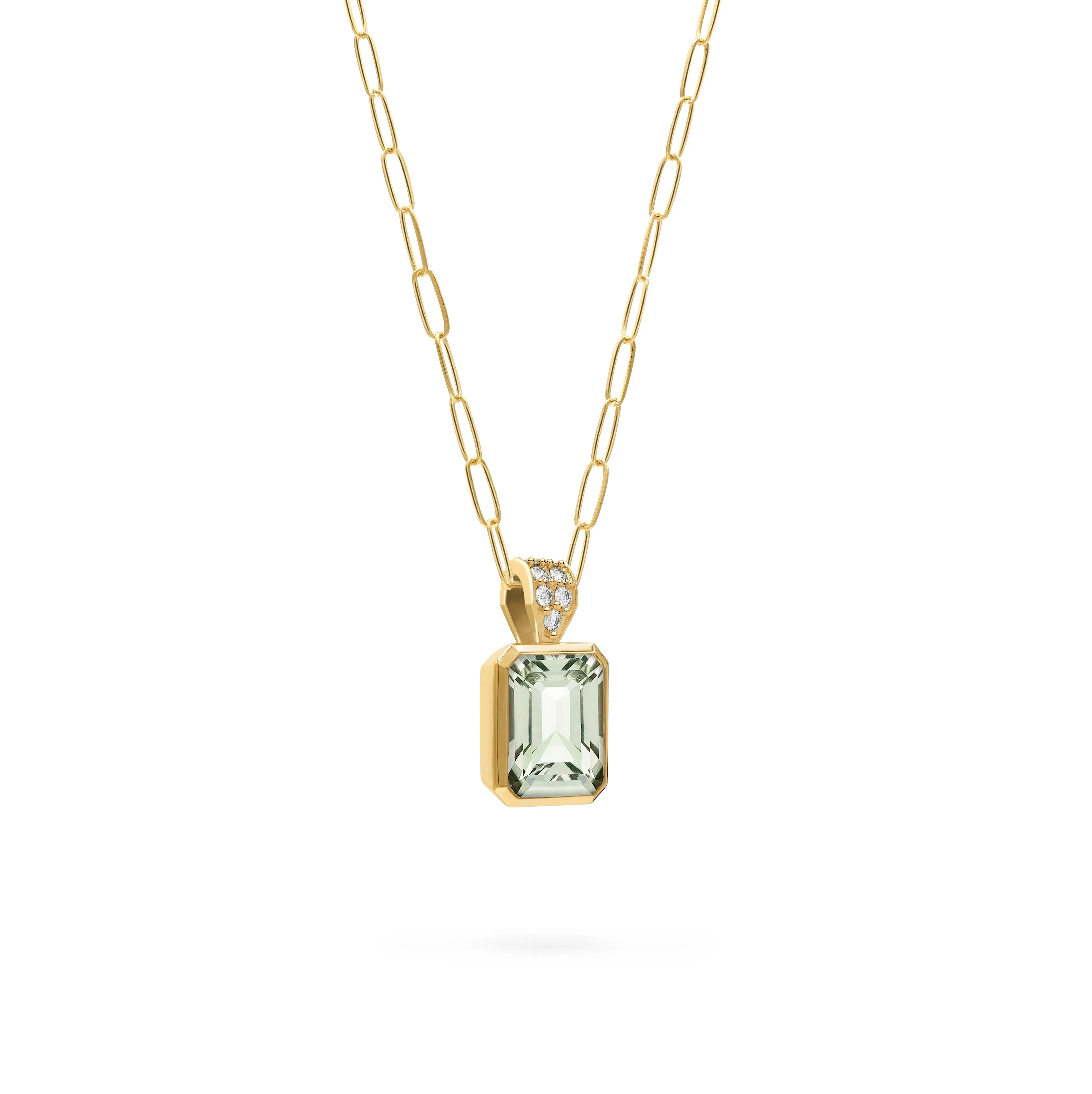 Warren Green Amethyst Pendant with Diamond Bale in 14k Gold (February) sold by Haverhill product image thumbnail 4