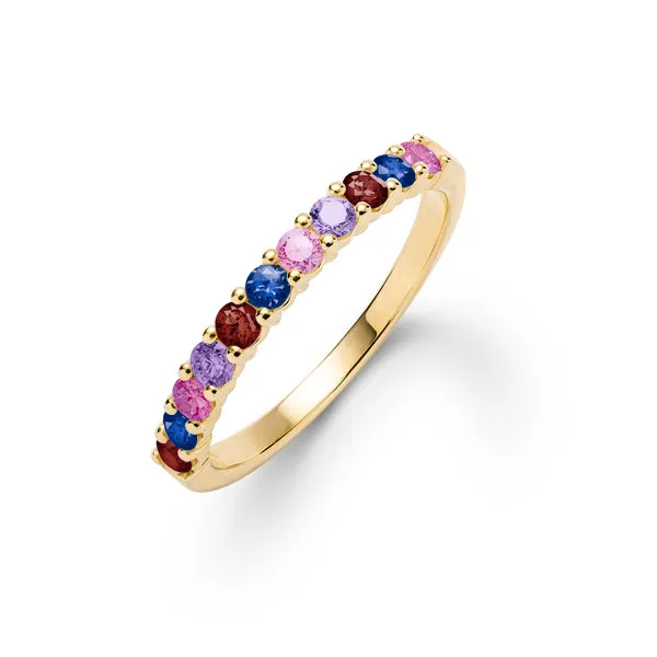Personalized Rosecliff Birthstone Stackable Ring in 14k Gold sold by Haverhill