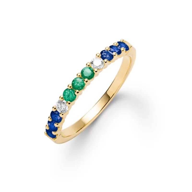 Personalized Rosecliff Birthstone Stackable Ring in 14k Gold sold by Haverhill