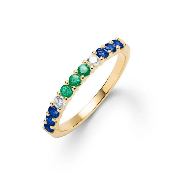 Personalized Rosecliff Birthstone Stackable Ring in 14k Gold sold by Haverhill