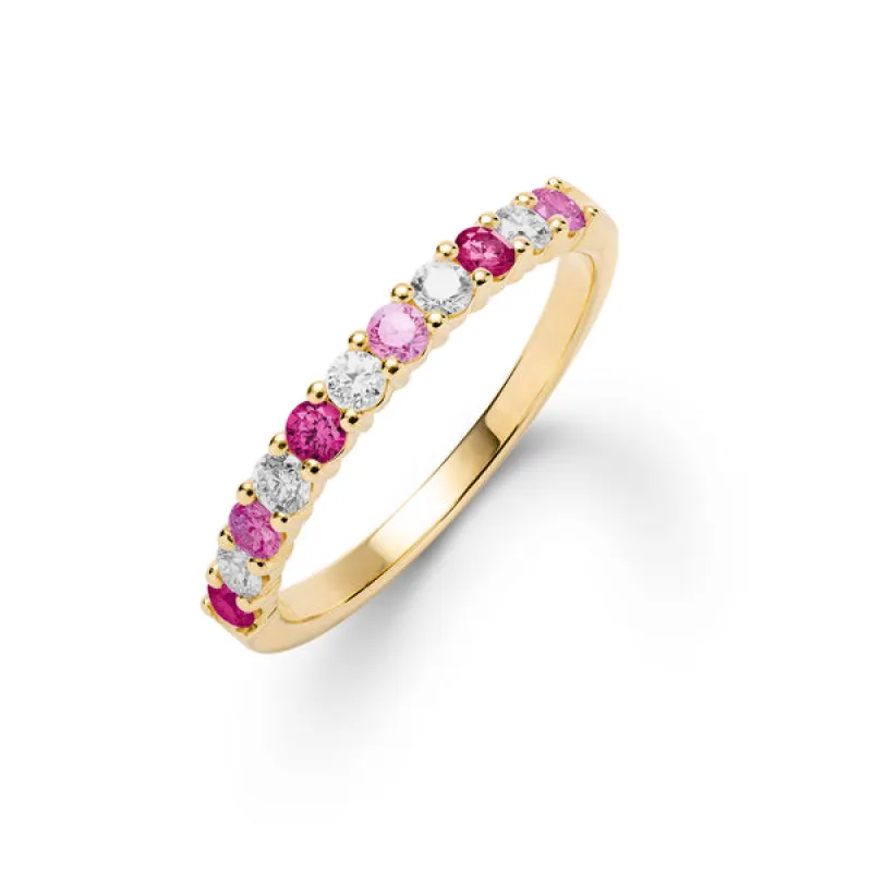 Personalized Rosecliff Birthstone Stackable Ring in 14k Gold sold by Haverhill
