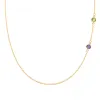 Personalized Classic 2 Birthstone Necklace in 14k Gold sold by Haverhill