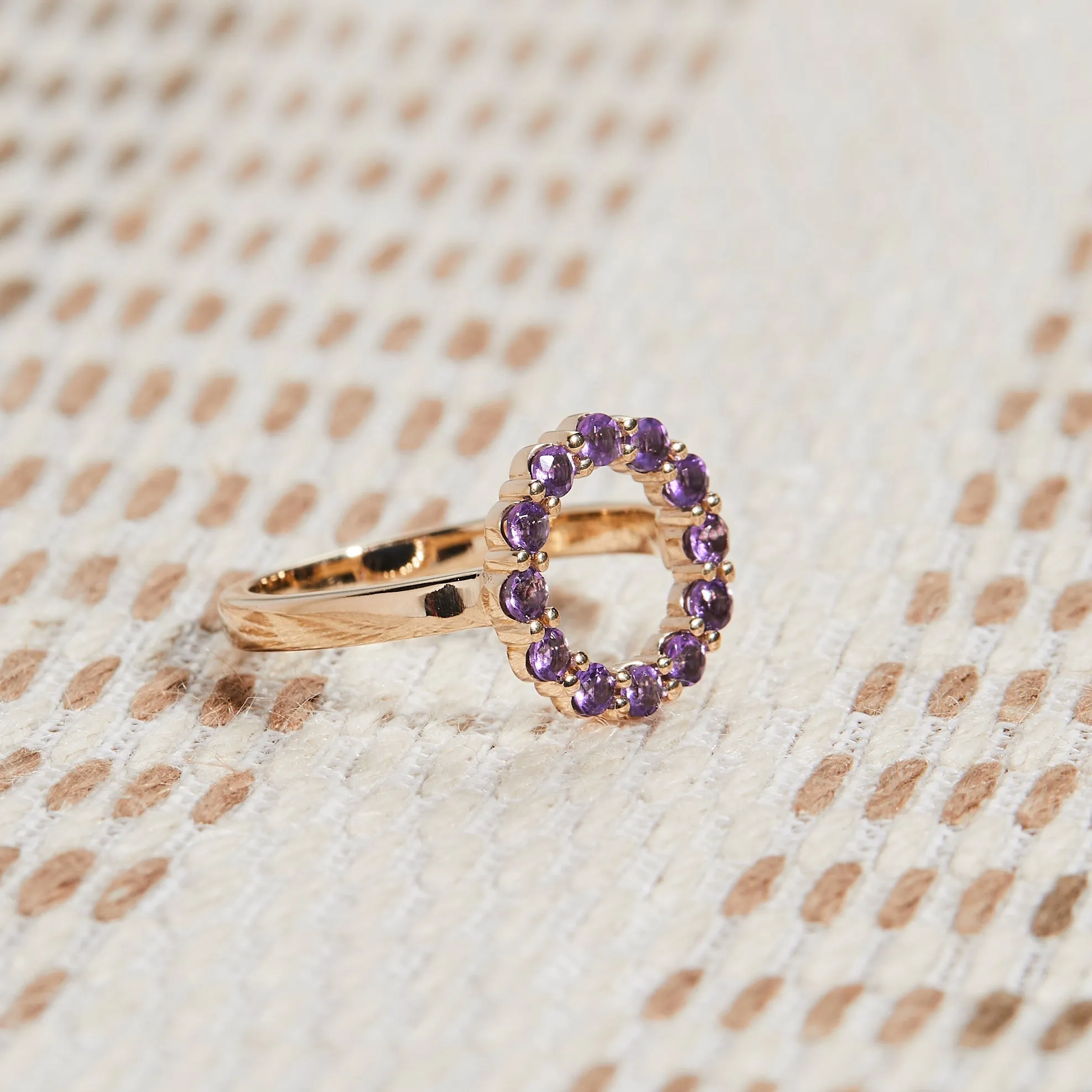 Personalized Rosecliff Small Circle Birthstone Ring in 14k Gold sold by Haverhill product image thumbnail 3