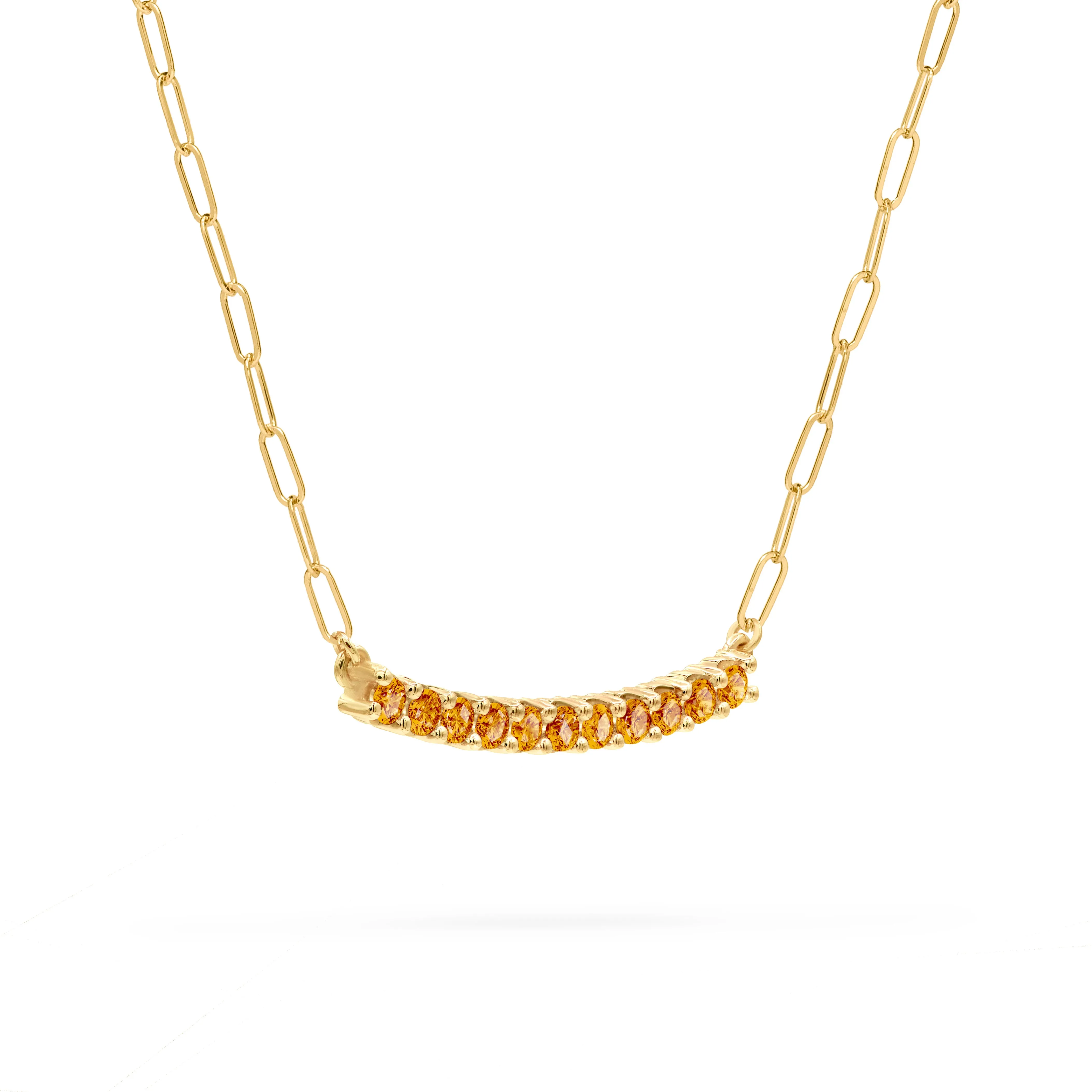 Rosecliff Citrine Bar Adelaide Mini Necklace in 14k Gold (November) sold by Haverhill product image thumbnail 4